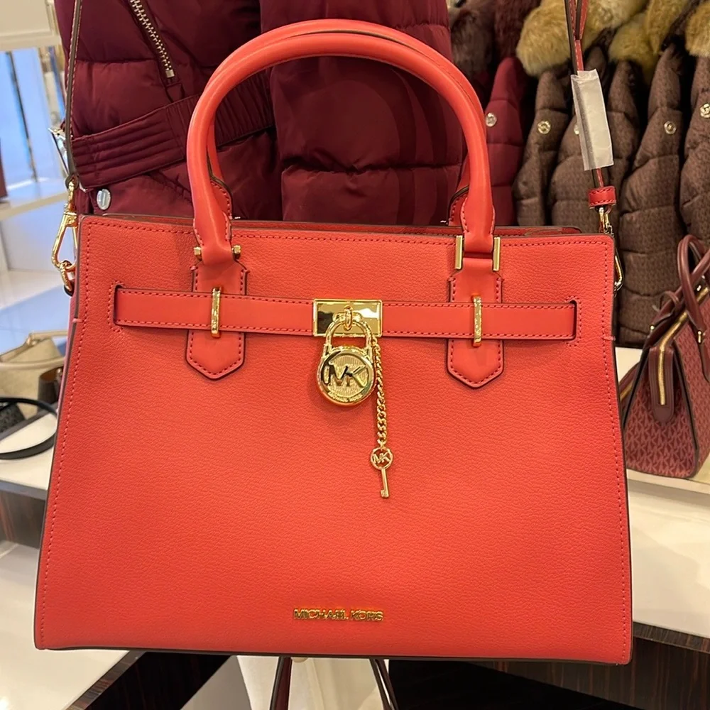 MICHAEL KORS HAMILTON MEDIUM SATCHEL 
 COLOR: LIGHT BERRY SHERBET 
NWT - Picture 3 of 16